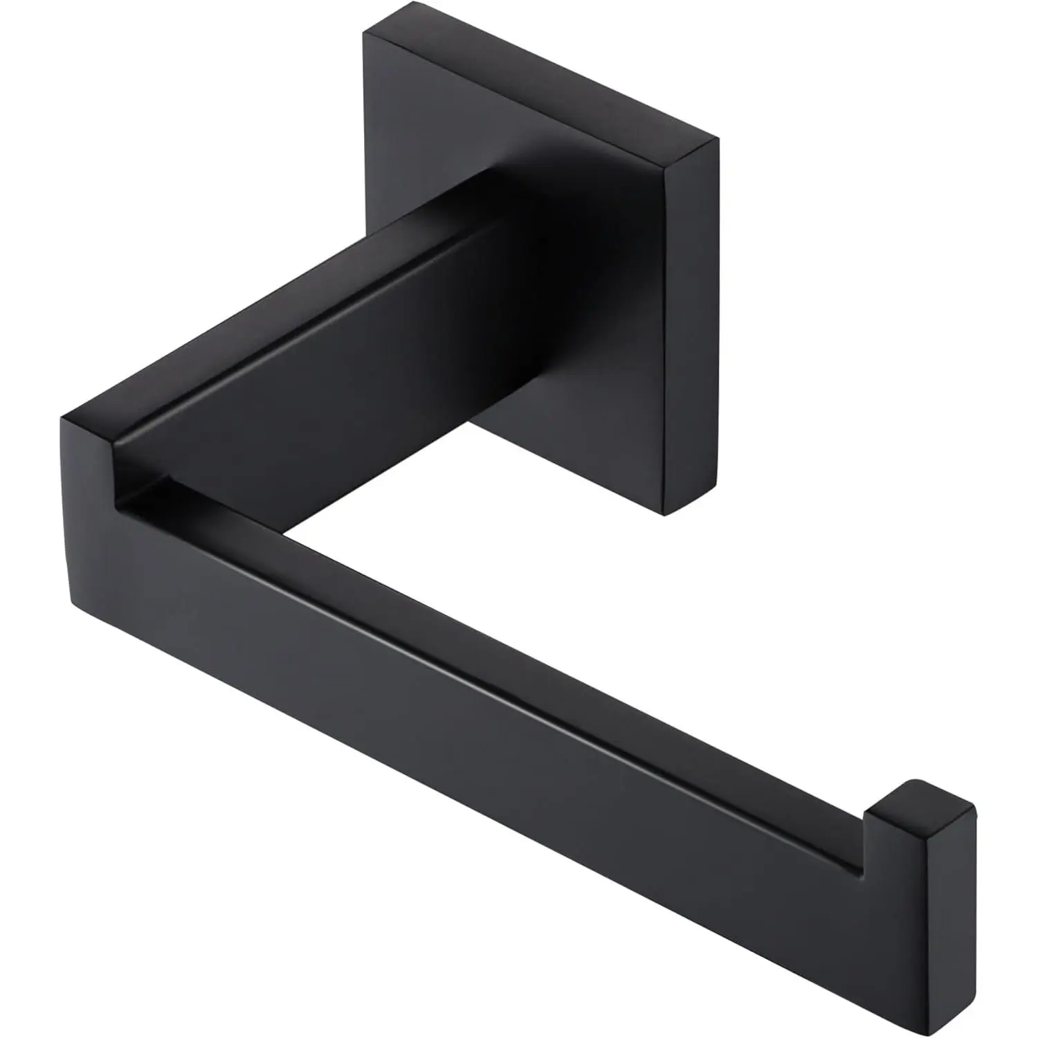 Black Toilet Paper Holder, Bathroom Toilet Paper Roll Holder Wall Mounted for Bathroom Kitchen, Modern Matte Black TP Holder Dispenser Hangers Square SUS304 Stainless Steel, A8807MB