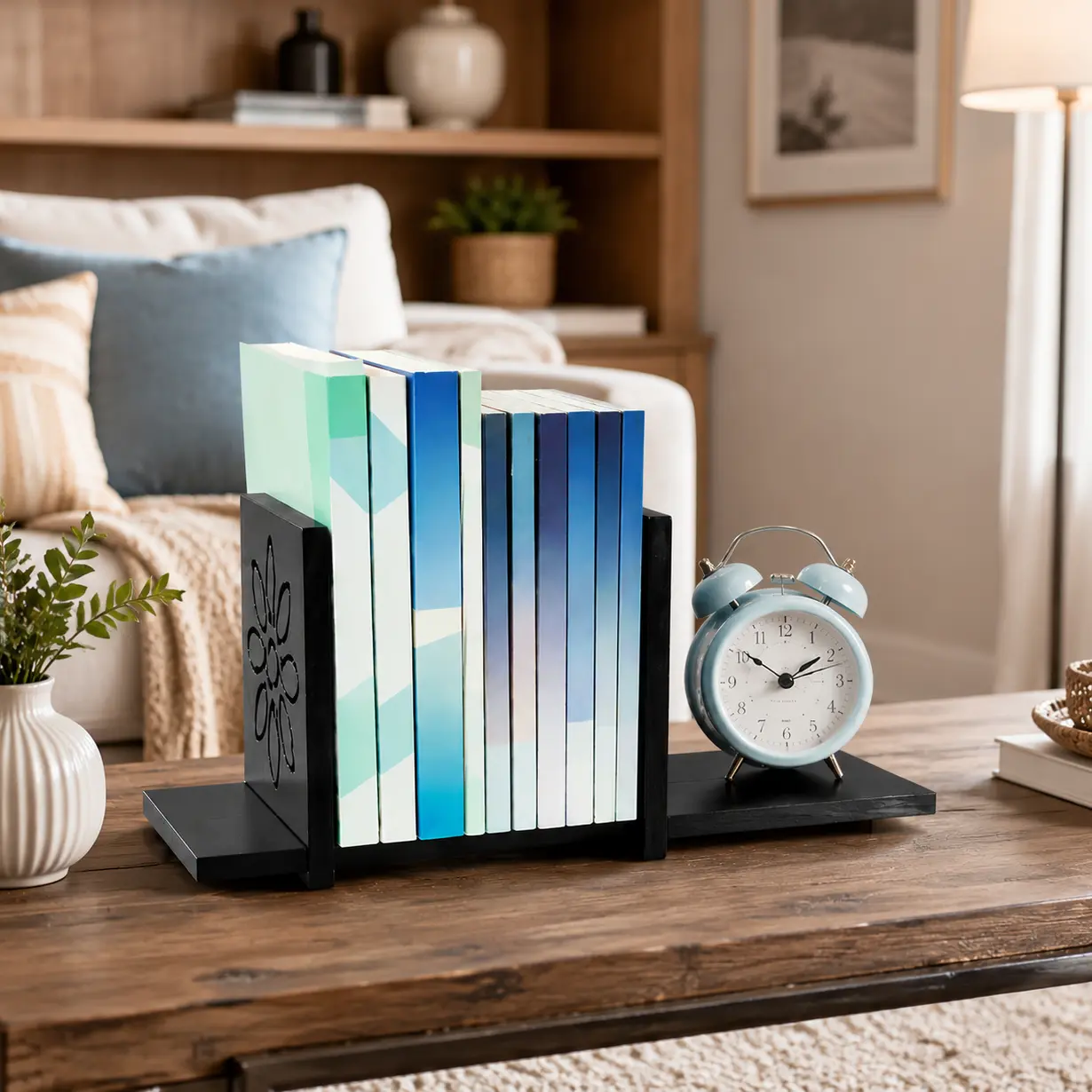 Adjustable Vintage Desktop Bookshelf, Desk Organizer for Living Room, Home & Office. Perfect for Magazines, Books and Cookbooks, No Assembly Tools Required, Display Rack