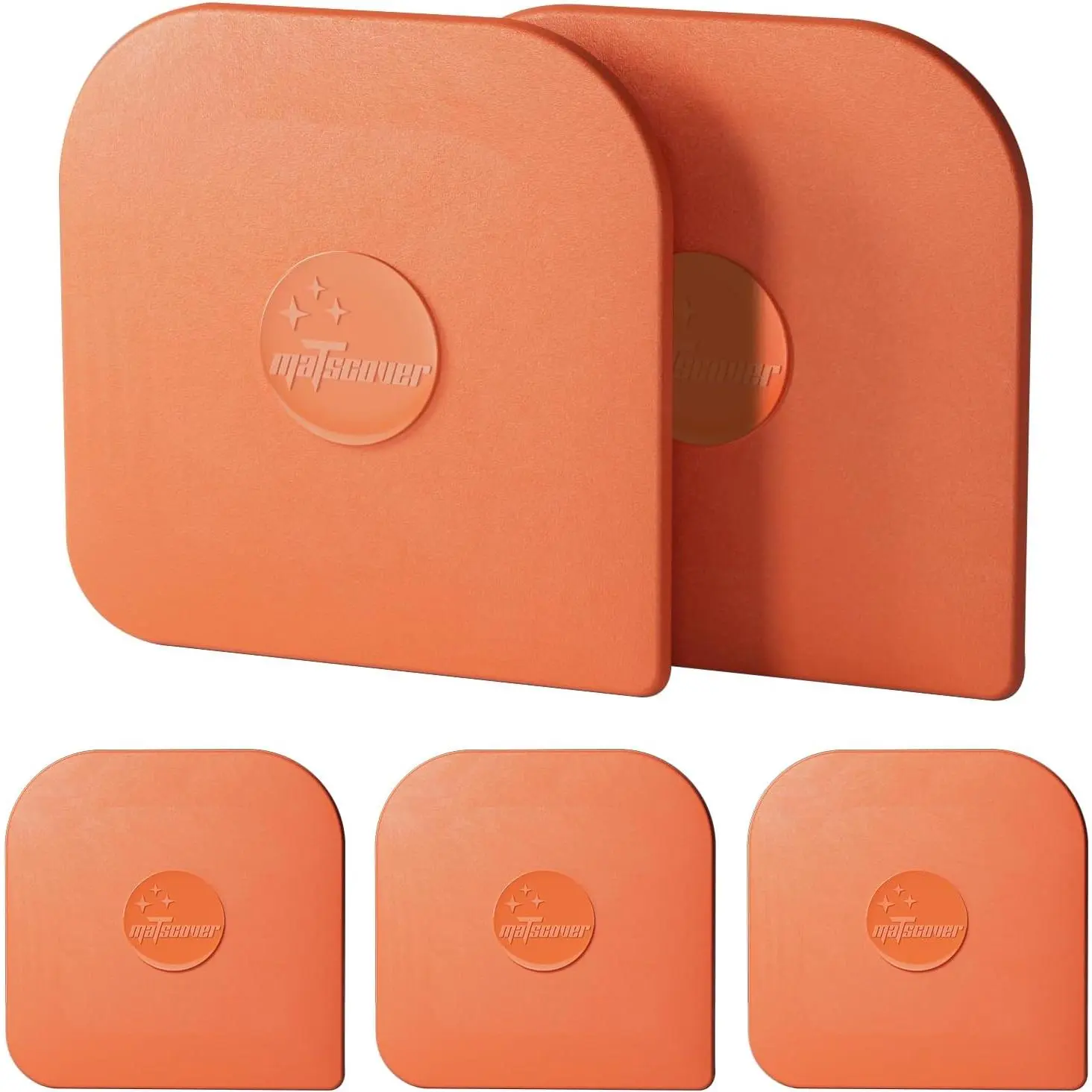 Pan Scraper, 5 Pcs Pot & Dish Scraper Plastic, Sturdy Scraper Kitchen Tool, Orange |   Pot Scraper Non Scratch for Cast Iron, Pot and Pan Cleaning, Food Scraper for Dishes, Home & Apartment Essentials, Orange