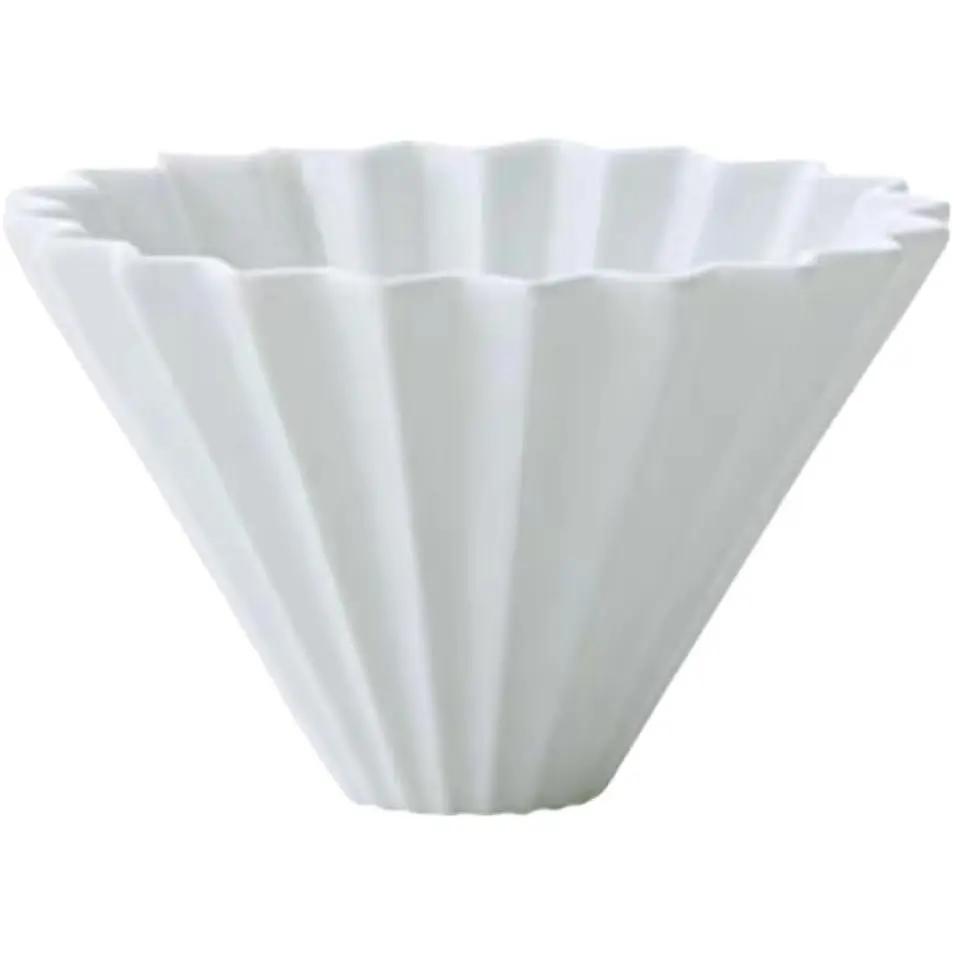Origami Filter Cup,Ceramic Pour Over Coffee Maker, Non-Electric Pour Over Coffee Dripper, Easy Manual Brew Maker, Single Cups Porcelain for , Cafe, Camping, Coffee Gifts (White)