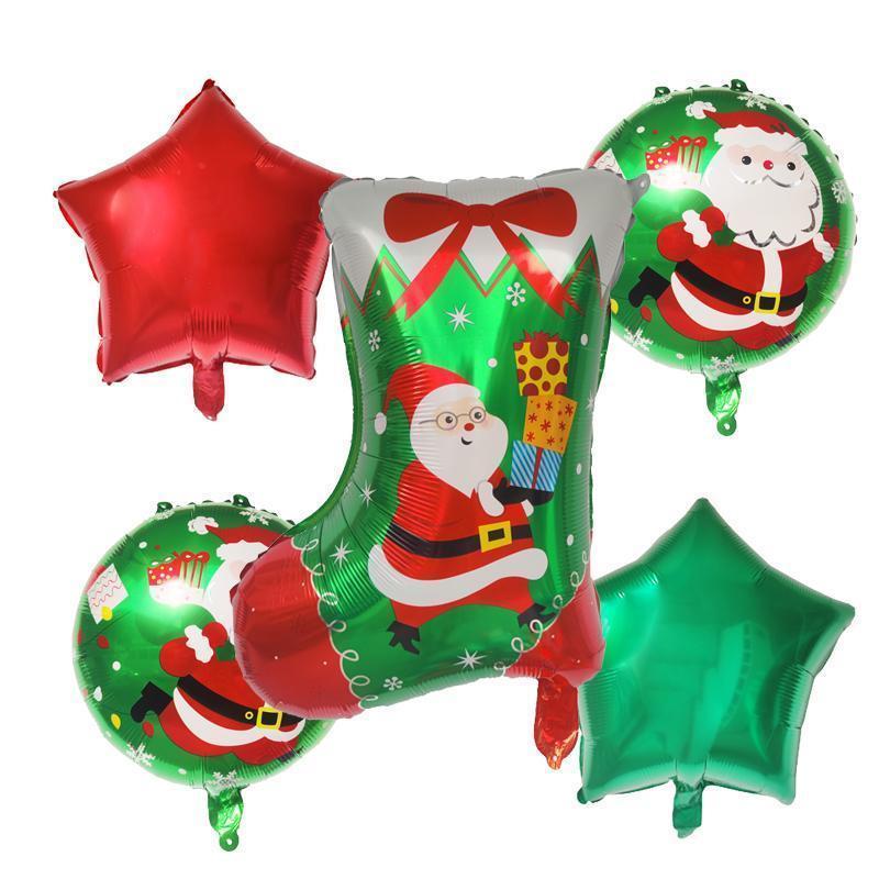 5pcs Merry Christmas Balloons Decoration Cute Snowman Santa Xmas Tree Balloon For New Year 2025 Home Ornaments Globos Noel Gifts