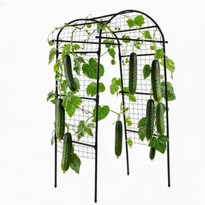 Metal Garden Arch Trellis Heavy Duty Climbing Plant Support U Shaped Rustproof Plant Arbor for Raised Bed Cucumber Peas Beans Vegetable Grapes Rose Vine Flower Greenhouse Pathway Outside Yard Lawn Decor