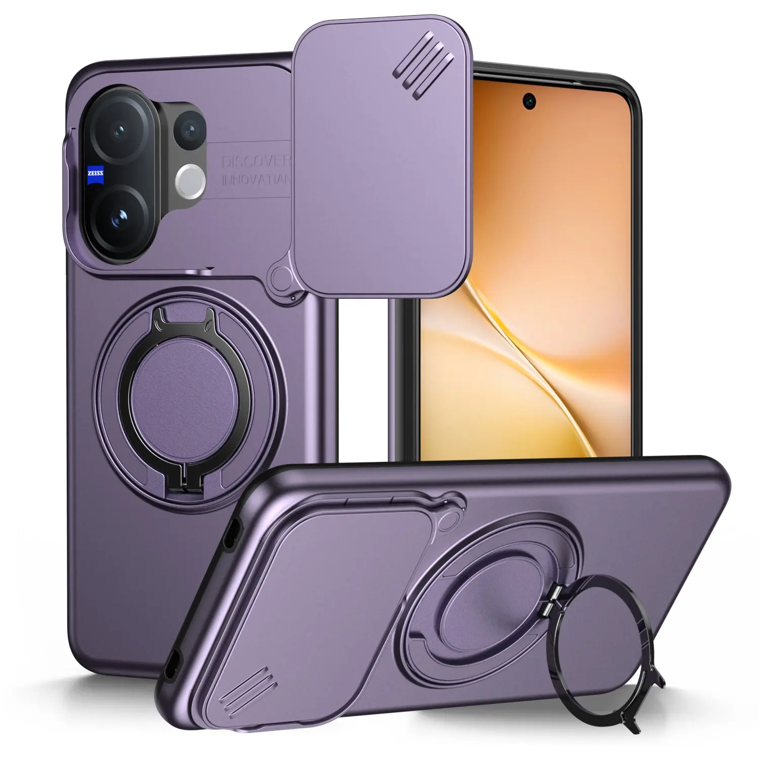 Fashion 360 Rotating Magnetic Stand Phone Case for Oppo V60 Lite/v60 5g, Anti-Drop Phone Shell with Camera Protection Cover