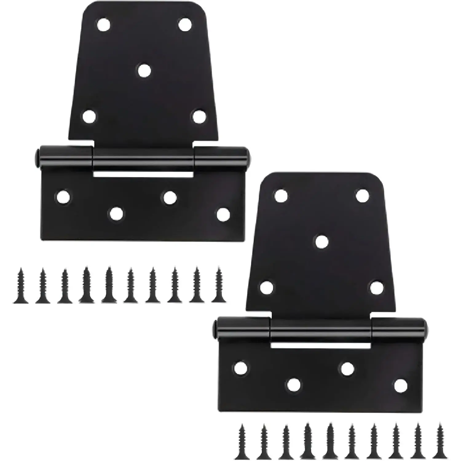3-1/2" Heavy Duty Gate Hinges, 2 Pack Black Iron Shed Door Hinges, Heavy Duty T Hinges Gate Hinges for Barn  Fence Gate Hinges with 36 count Screws