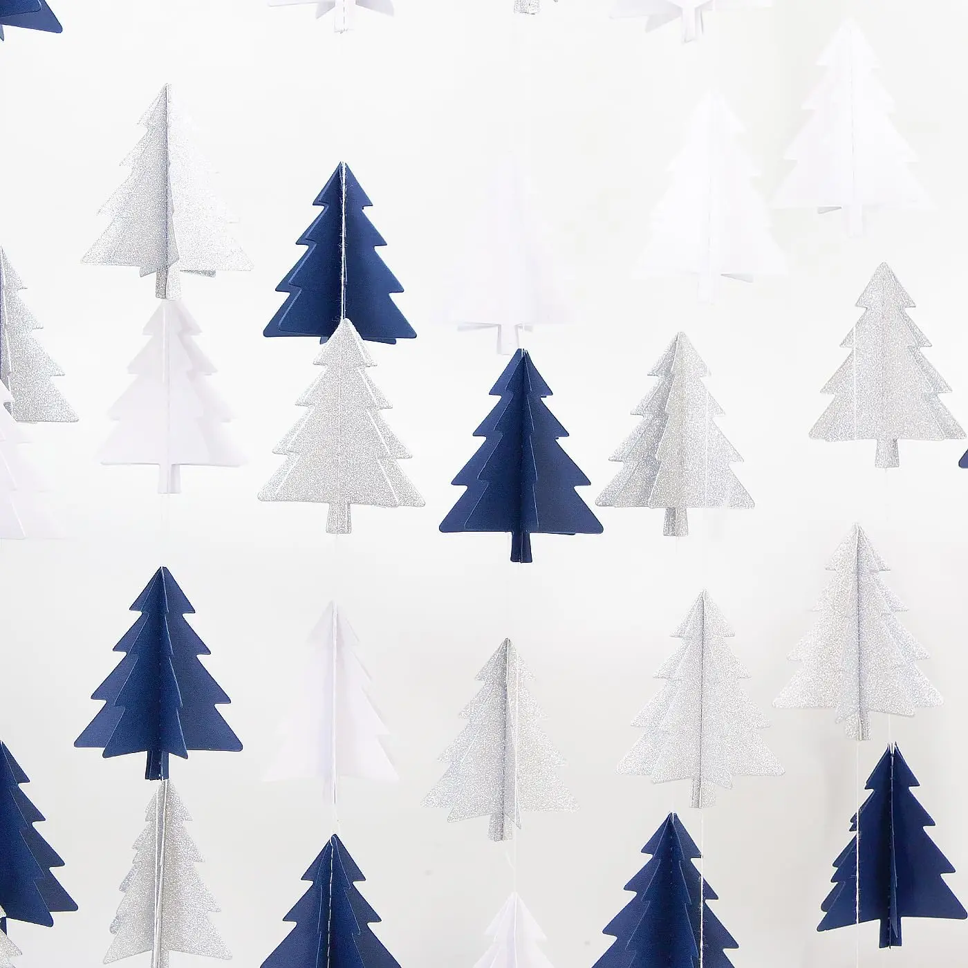 Navy-Blue White  Christmas Decorations - 2 count  Christmas Tree Paper Streamers Party Banner Garland  Decor