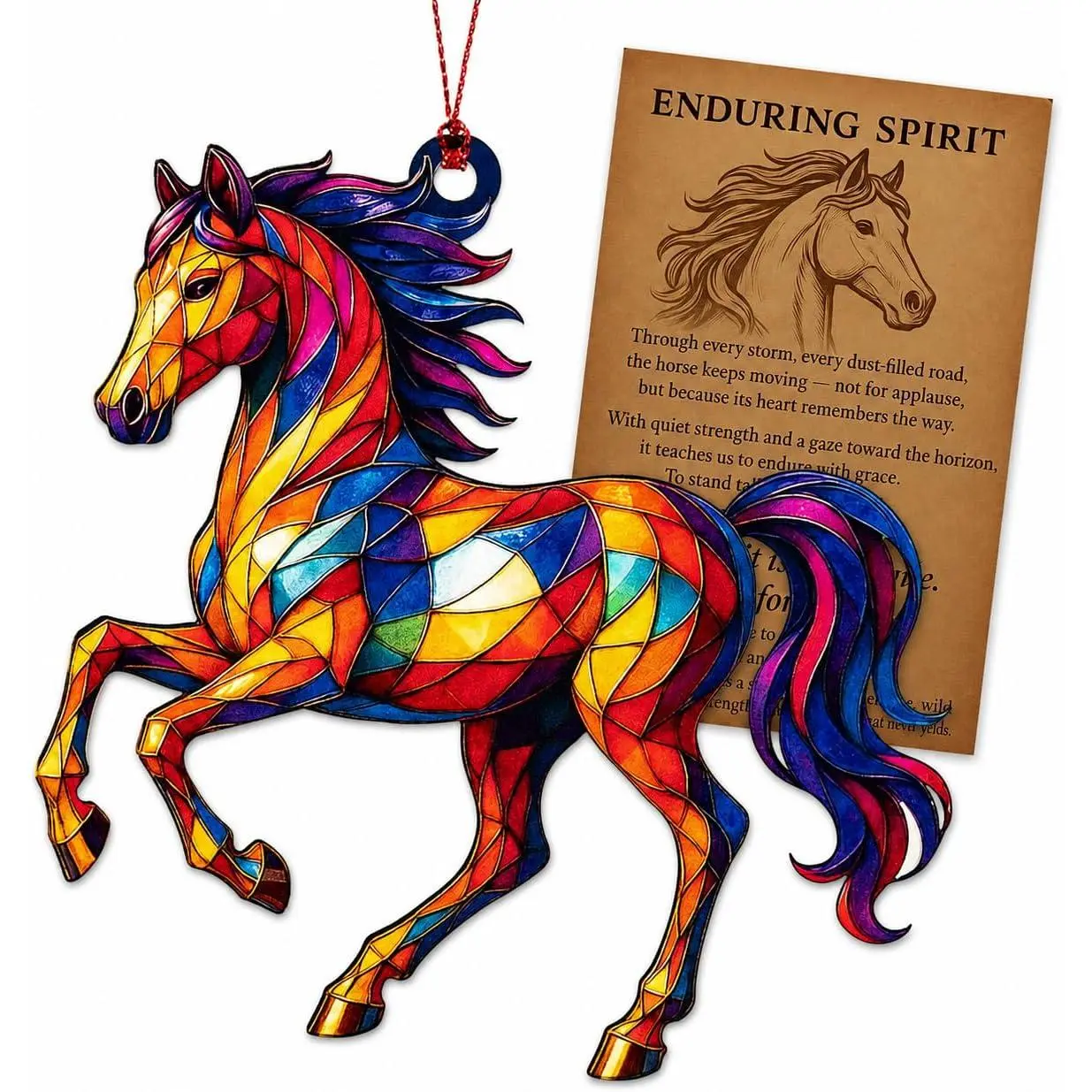Horse Lover Gifts for Women –  Horses Suncatcher, Meaningful Friendship Gifts for Women, Ideal for Valentine’s Day, Mother’s Day, Christmas Ornaments, Window or