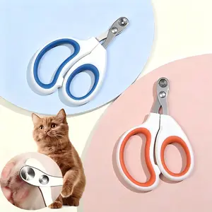 Cat Nail Clippers with Safety Guide Hole, Professional Pet Nail Trimmer for Cats & Kittens, Easy No-Quick Cut Grooming Tool