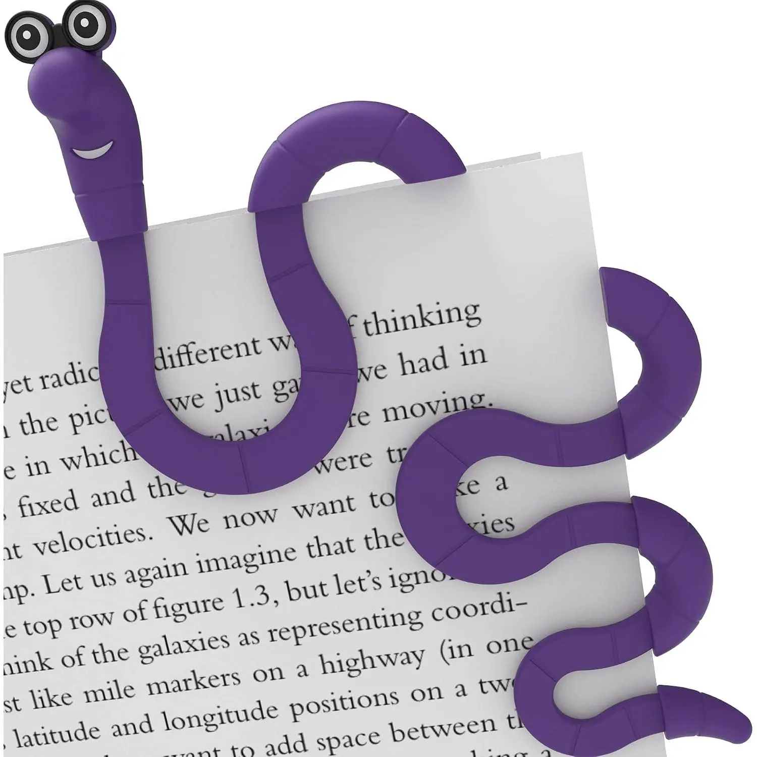 Clip Bookmarks for  Students Women and Men - Wally The Bookworm Cool Cute Bookmark and Page Holder   Idea - Funny Book Marker and Reading Accessory for Book Lovers ()