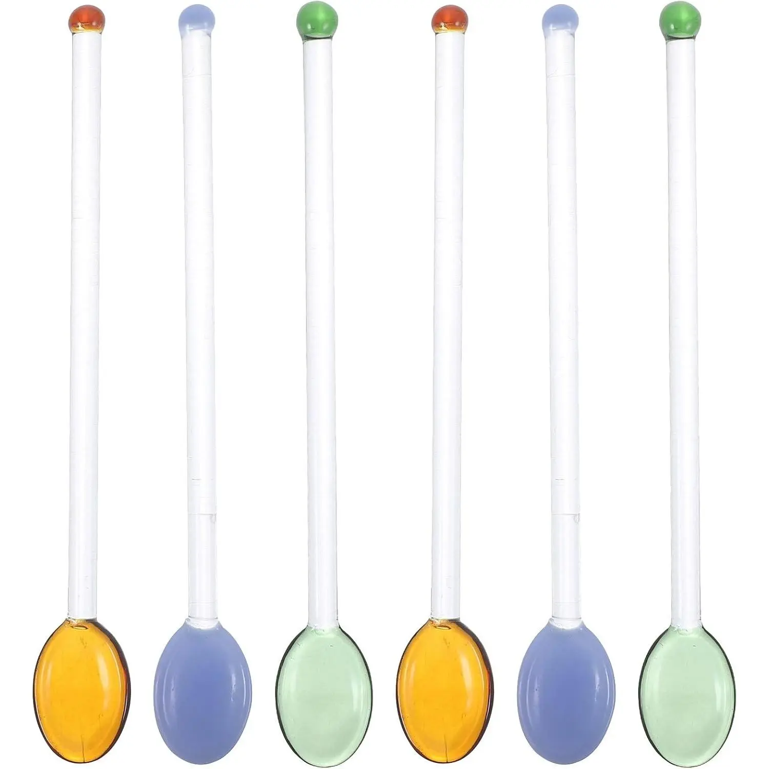 6pcs Stirring Rod Cocktail Stirrer Coffee Stir Sticks Fruit Mixing Stick Chocolate Stirrers Beverage Stirs Drink Mixer Stirring Sticks Home Bar Accessory Barspoon Glass re-usable