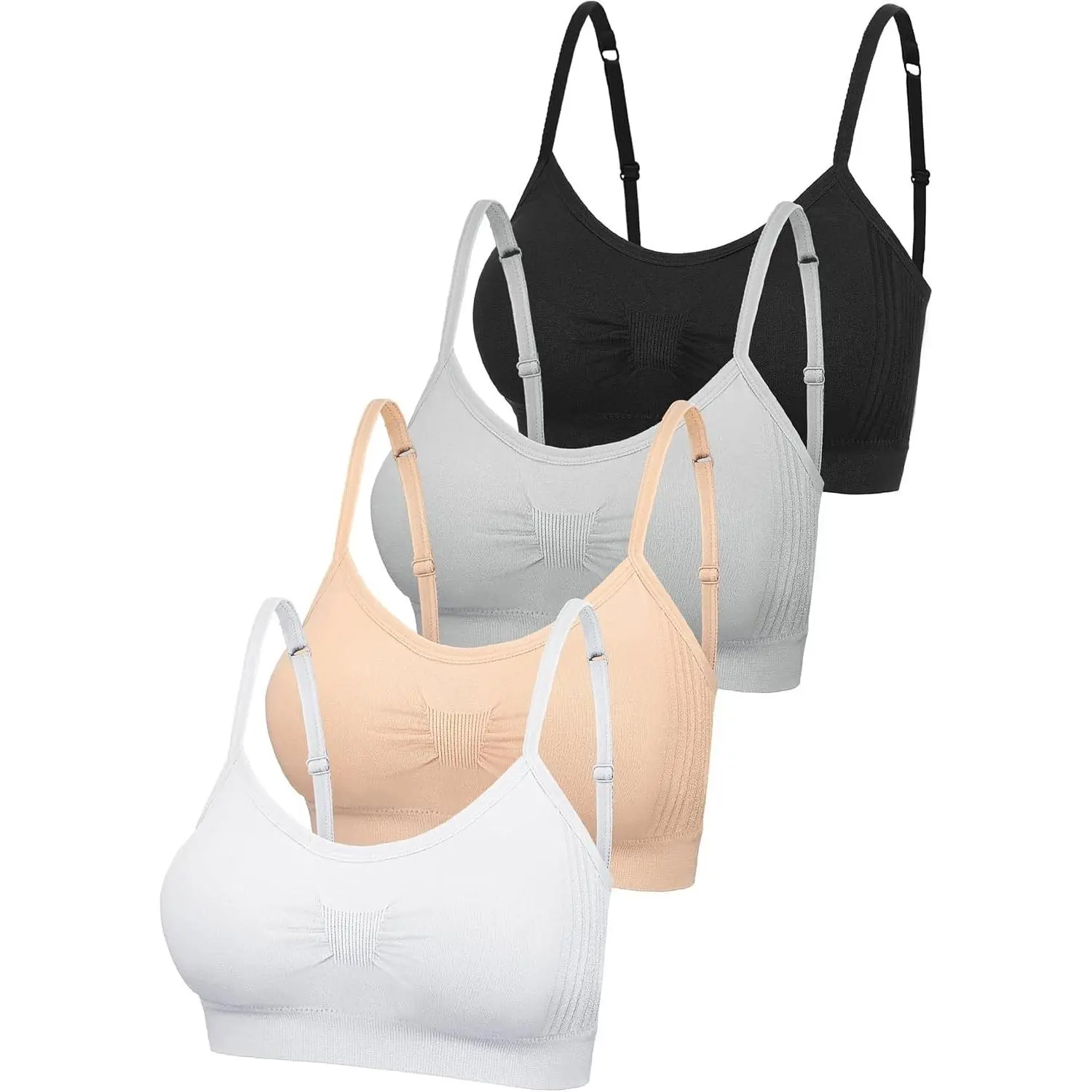 4/12 Pieces Bralette Neck Cami Bra Wireless Tank Top Sports Bra for Women