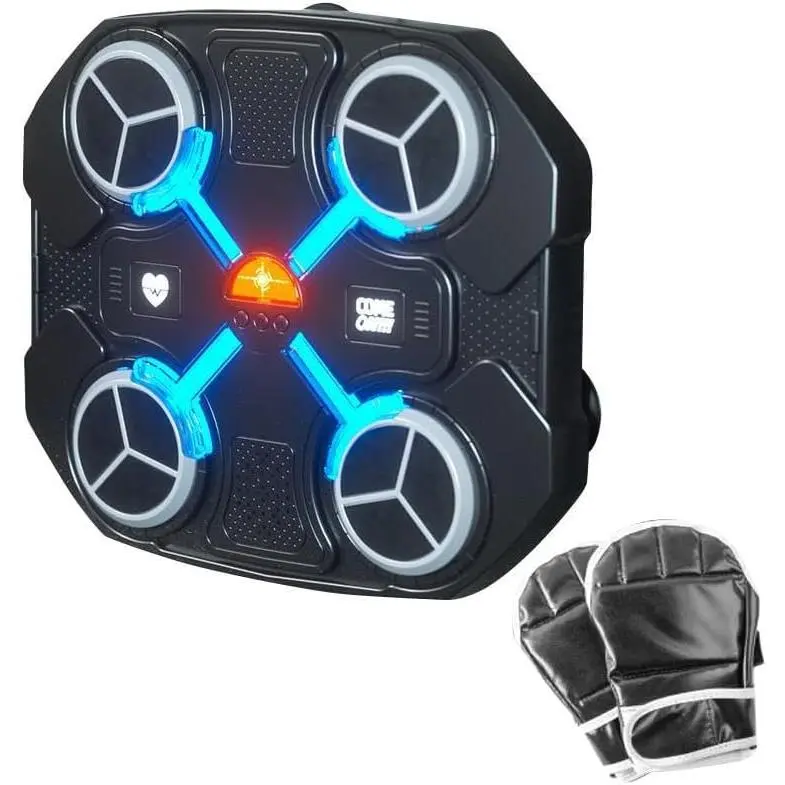 Music Boxing Machine, Upgraded 2.0 Smart Bluetooth Boxing Machine Parent-Child Games, Boxing Training Punching Equipment, Wall-Mounted Home Workout Boxing Target Machine(Black)