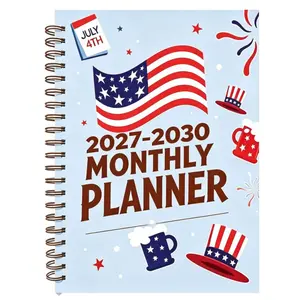 2027-2030 Monthly Planner/Calendar - January 2027 to December 2030, 4-Year Monthly Planning Schedule Book, Independent Fun Holiday Theme Cover Design Diary, Annual Calendar Planning, Monthly Tabs, 48-Month Calendar, 5.5 x 8.3 inch Thickened Paper, Elastic