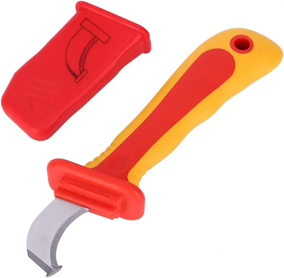 Dismantling Knife 1000V Insulation Electrician Knife Fast Strip Cable Stripper Wire Stripping Anti Electrician Blades IEC60900 210mm / 8.3in