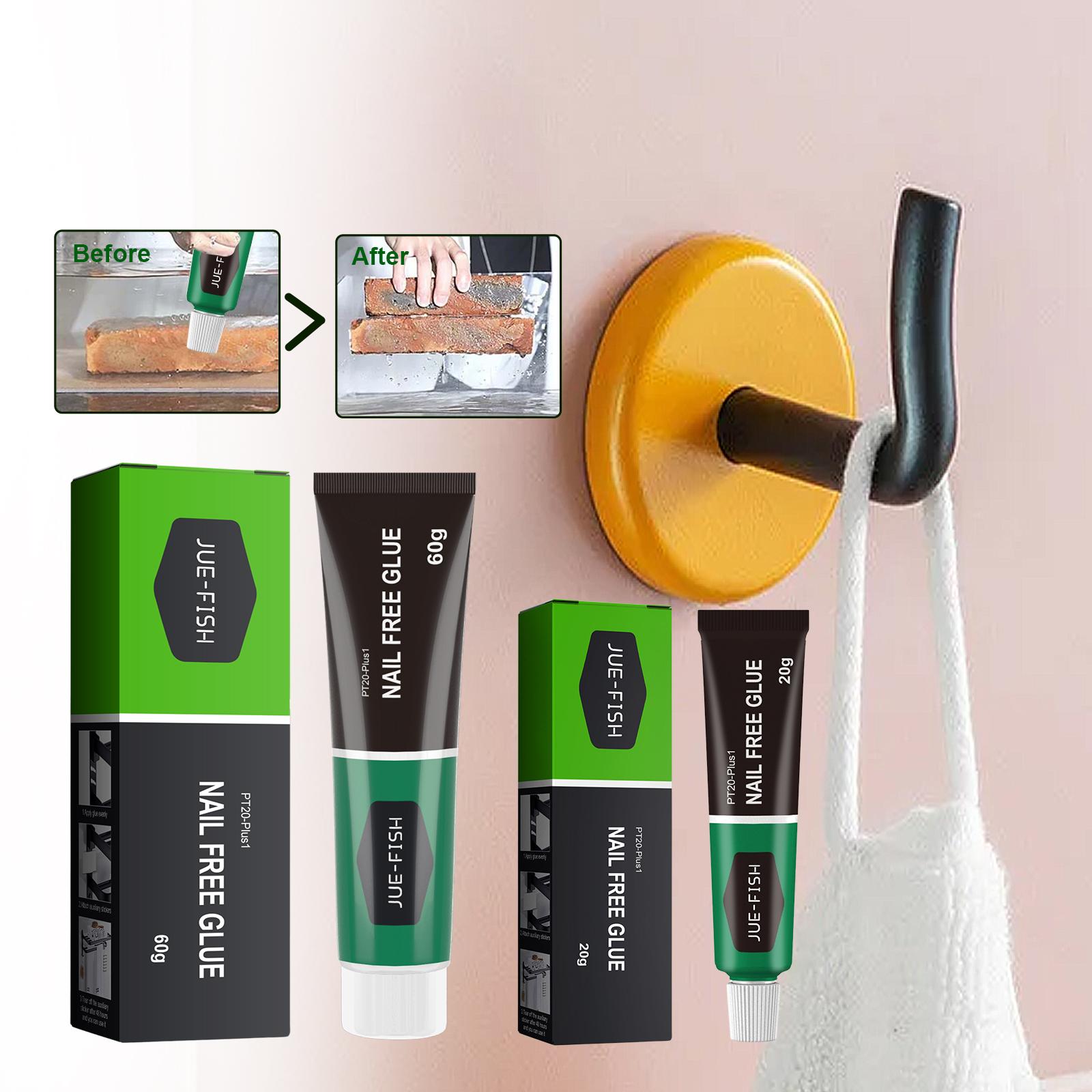 Jue-Fish Nail Free Adhesive, Strong Adhesion Fast Drying Metal Plastic Adhesive Glass Adhesive Fast Drying Multi-Functional Adhesive