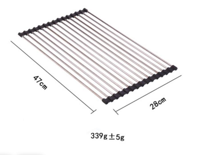 Folding Kitchen Drain Sink Rack Stainless Steel