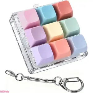 2026Colorful Clicker Button Keyboard Fidget Toy Keychain, Stress Relief Fidgeting Anxiety Gadget for Adults, Sports & Outdoor Gaming Fan Shop Use, Fidget Gadget