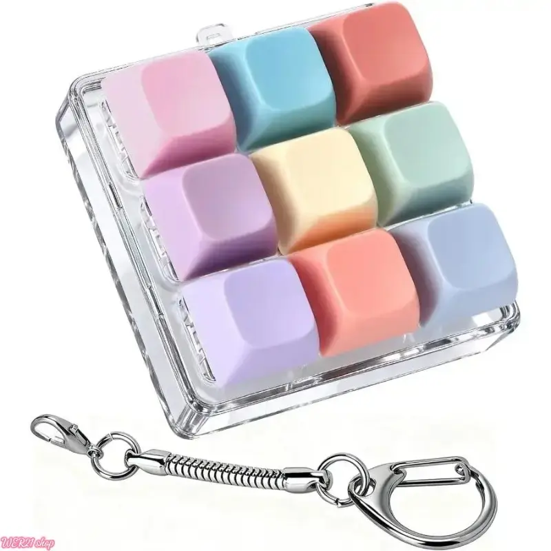 2026Colorful Clicker Button Keyboard Fidget Toy Keychain, Stress Relief Fidgeting Anxiety Gadget for Adults, Sports & Outdoor Gaming Fan Shop Use, Fidget Gadget
