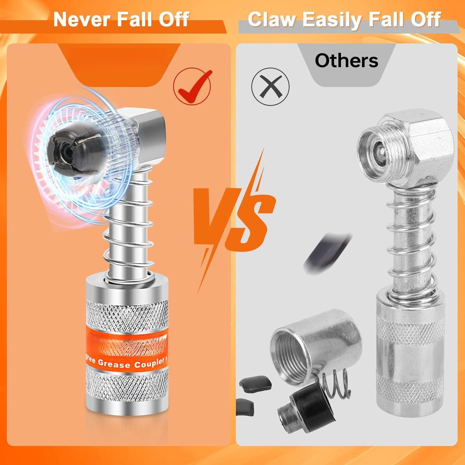 4 count Quick Connect Greasing Accessory Kit, Couplers with 90 Coupler, Reach Any Fitting on Any Machine, High-Hardness Storage Box Keeps Tools Clean and Portable 4 count Quick Connect Greasing Accessory Kit, Couplers with 90 Coupler, Reach Any Fitting on Any Machine, High-Hardness Storage Box Keeps Tools Clean and Portable