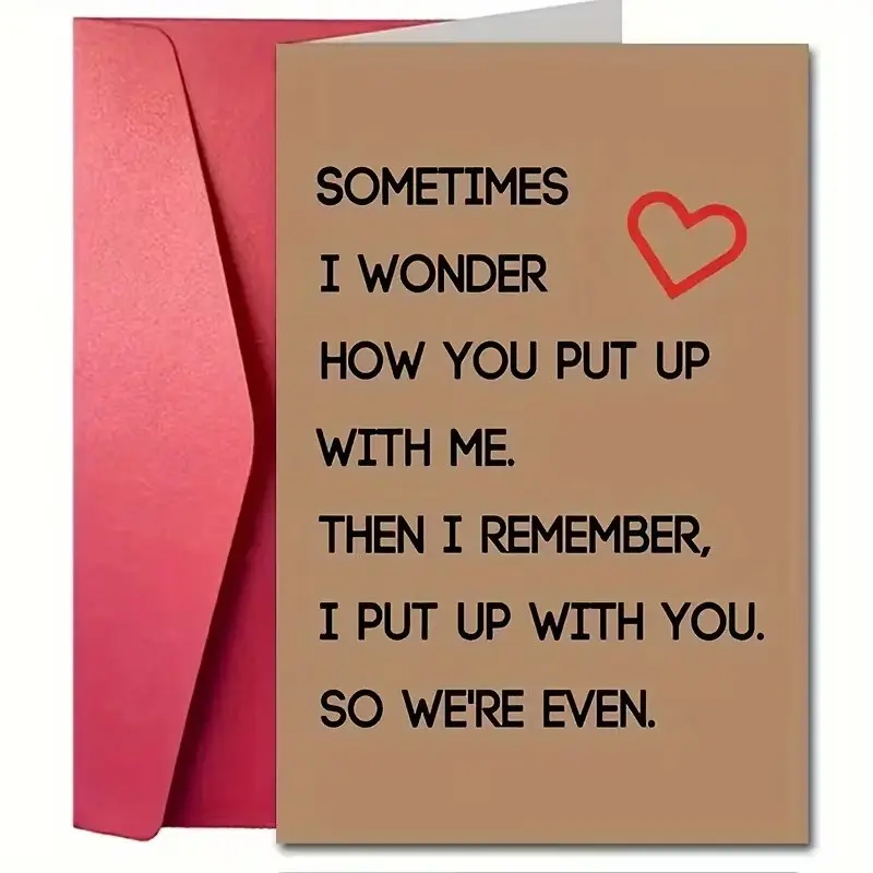 1 PCS Humorous and Sweet Greeting Card for All Occasions - Perfect for anniversaries, birthdays, and Valentine's Day - Perfect for boyfriends/girlfriends and husbands/wives - A fun and romantic gift for both men and women, and a great Christmas gift