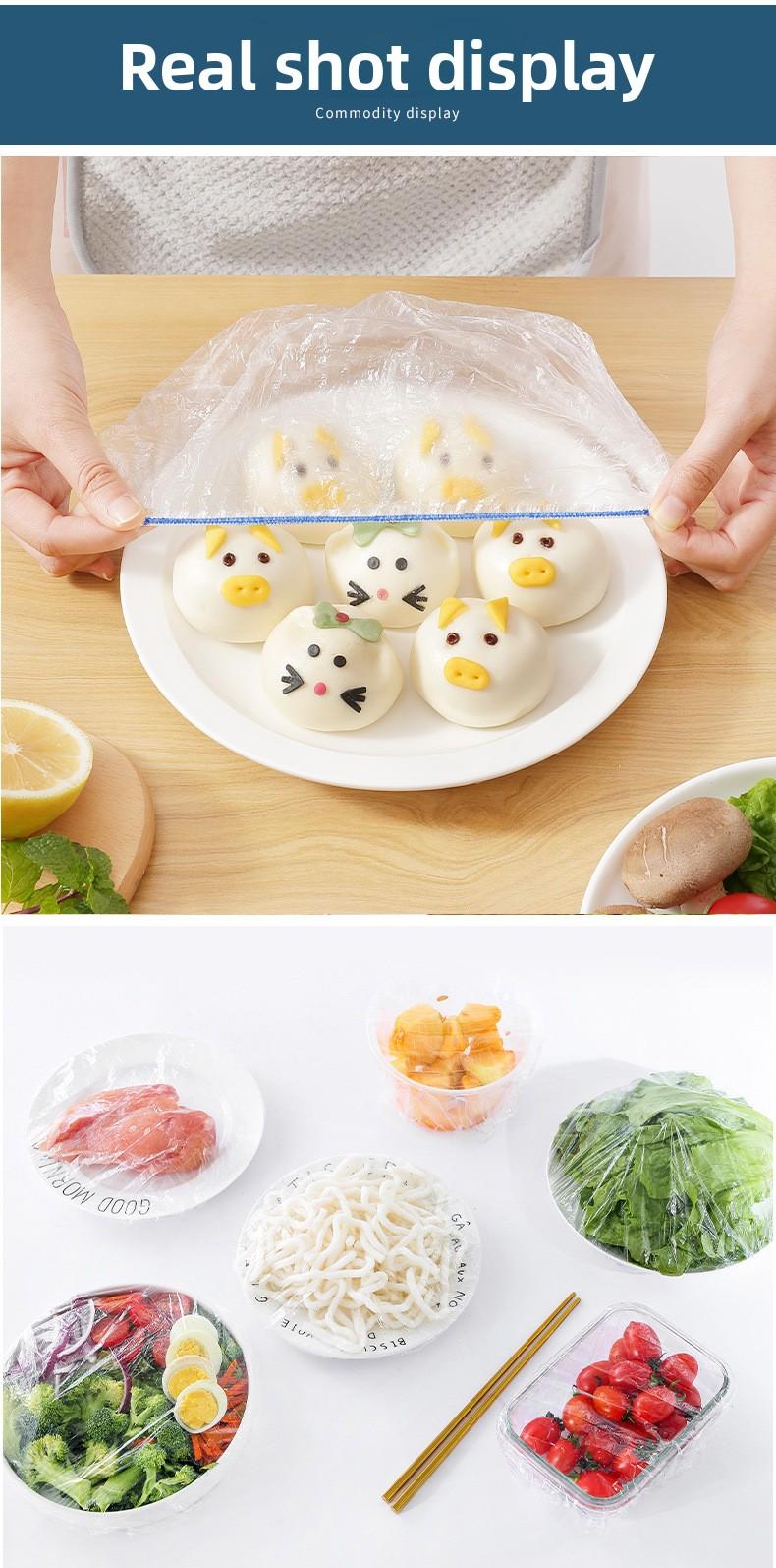 Transparent Disposable Food Covers, Elastic Stretch Bowl Caps for Leftovers, Universal Fit Bowl & Dish Wraps