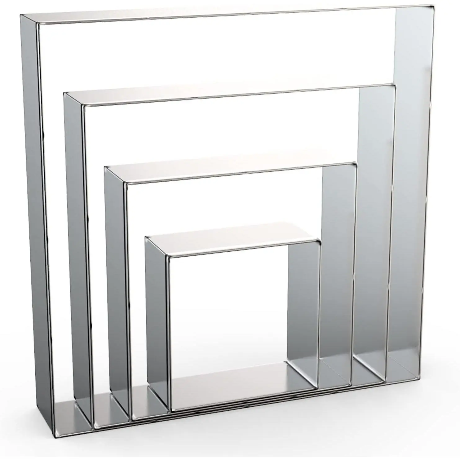 Square Cookie  Set Large - 5 Inch, 4 Inch, 3 Inch, 2 Inch - Geometric Frame Plaque Cookie Cutters Shapes Biscuit Molds - Stainless Steel