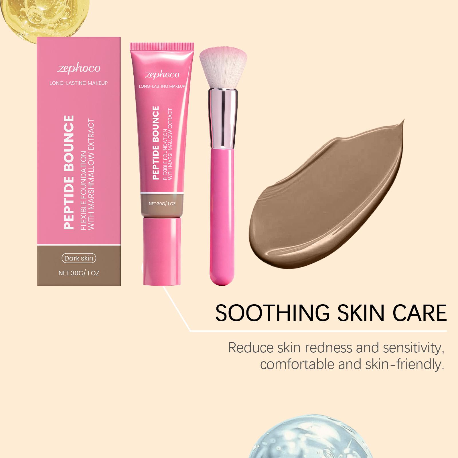 zephoco Light and Long-lasting Foundation for Dark Skin Tone Moisturizing and Nourishing Brightening Skin Creates a Matte and Clear Makeup Look