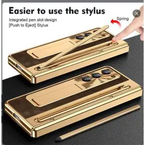 Compatible with Premium Colorful Phone Case for Galaxy Z Fold7/6/5/4, Built-In Screen Protector, Stand & Stylus Support-hn615-1