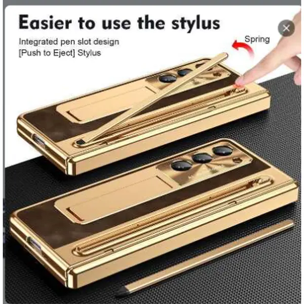 Compatible with Premium Colorful Phone Case for Galaxy Z Fold7/6/5/4, Built-In Screen Protector, Stand & Stylus Support-hn615-1