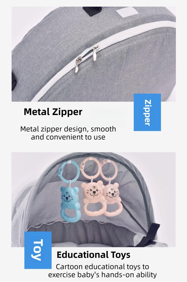 Portable Baby Bed in Bed for 0-12 Months Foldable Travel Infant Bassinet with Mosquito Net Canopy Breathable Mattress Safety Straps Carry Bag Backpack Design Includes 3 Hanging Toys Portable Baby Bed in Bed for 0-12 Months Foldable Travel Infant Bassinet with Mosquito Net Canopy Breathable Mattress Safety Straps Carry Bag Backpack Design Includes 3 Hanging Toys