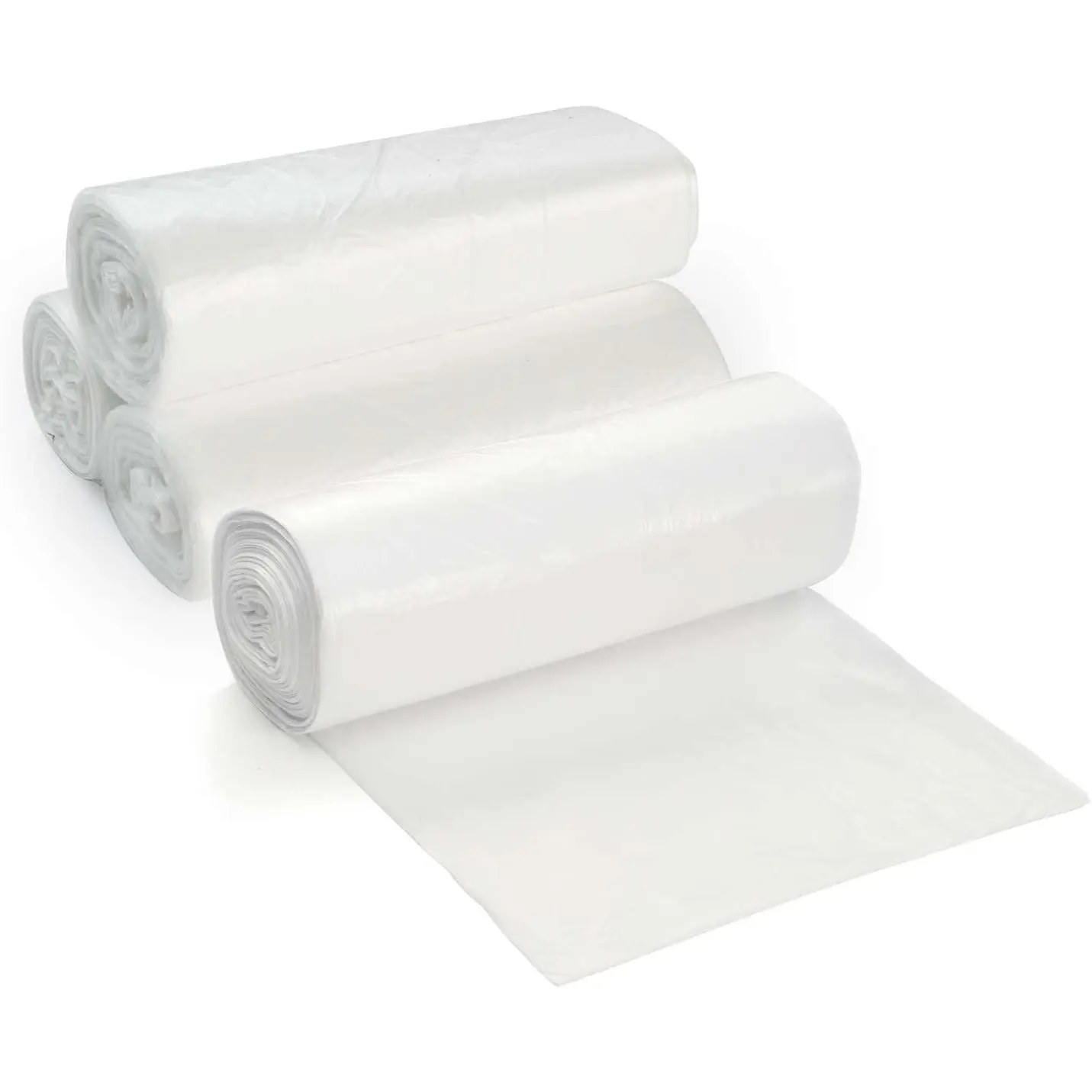 7-10 Gallon Clear Garbage Can Liners, 100 Count - Small - Medium Trash Can Liners - High Density, Thin, Lightweight, 8 Microns - for Office, Home, Hospital Wastebaskets - 2 Coreless Rolls