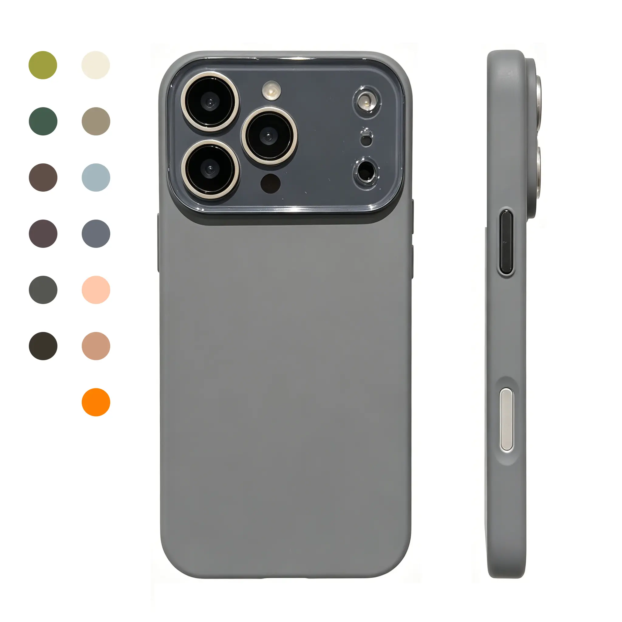 (Case & Nova) Matte Liquid Silicone Smartphone Case with Integrated Lens Guard, Shockproof Anti-Fingerprint Soft Cover, Multi-Model Mobile Accessories for iPhone 17 Pro Max,16,15,14,13,12
