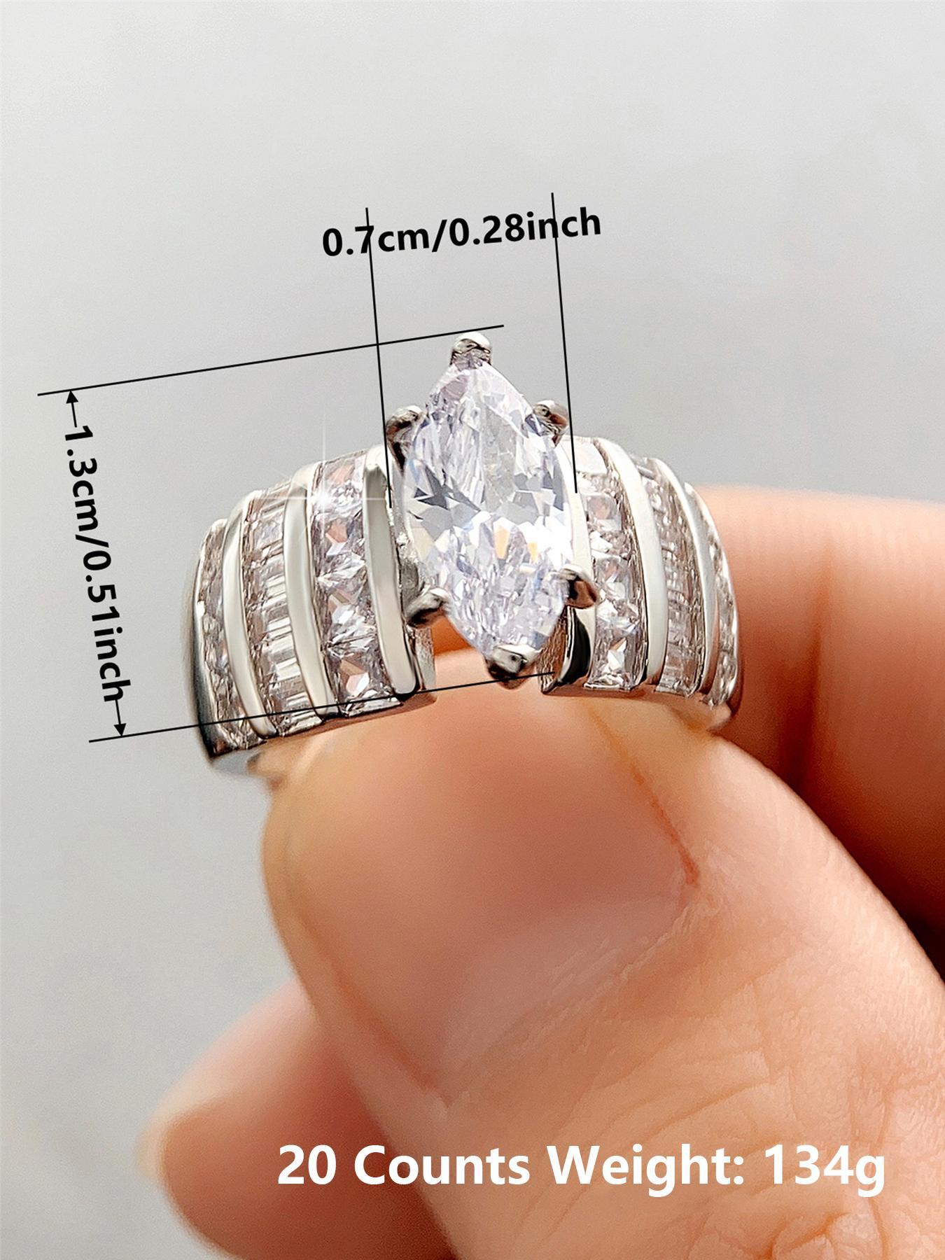 Classic Elegant Rhinestone Decorated, Fashion Jewelry for Party, Daily Clothing Decor, Trendy All-match & Exquisite Jewelry for Birthday Gift, Fashion Engagement Rings
