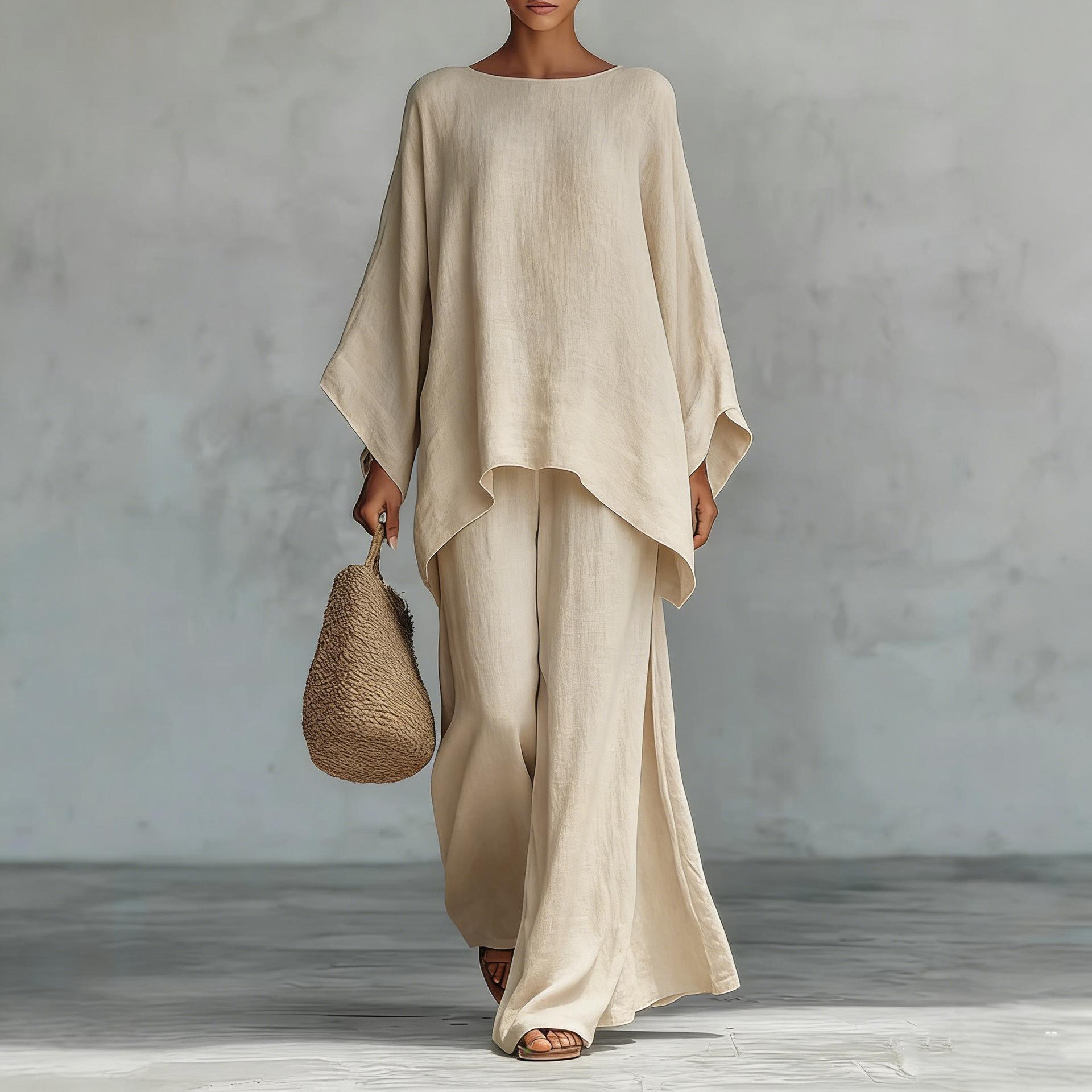 Boho Linen Two Piece Set - Perfect for Beach, Vacation & Brunch! Oversized Batwing Sleeve Top Wide Leg Pants Set TwoPieceSet LinenSet WideLegPants BatwingSleeve SummerOutfit BohoFashion CasualWear Outfit of the Day WomensFashion Boho Linen Two Piece Set - Perfect for Beach, Vacation & Brunch! Oversized Batwing Sleeve Top Wide Leg Pants Set TwoPieceSet LinenSet WideLegPants BatwingSleeve SummerOutfit BohoFashion CasualWear Outfit of the Day WomensFashion