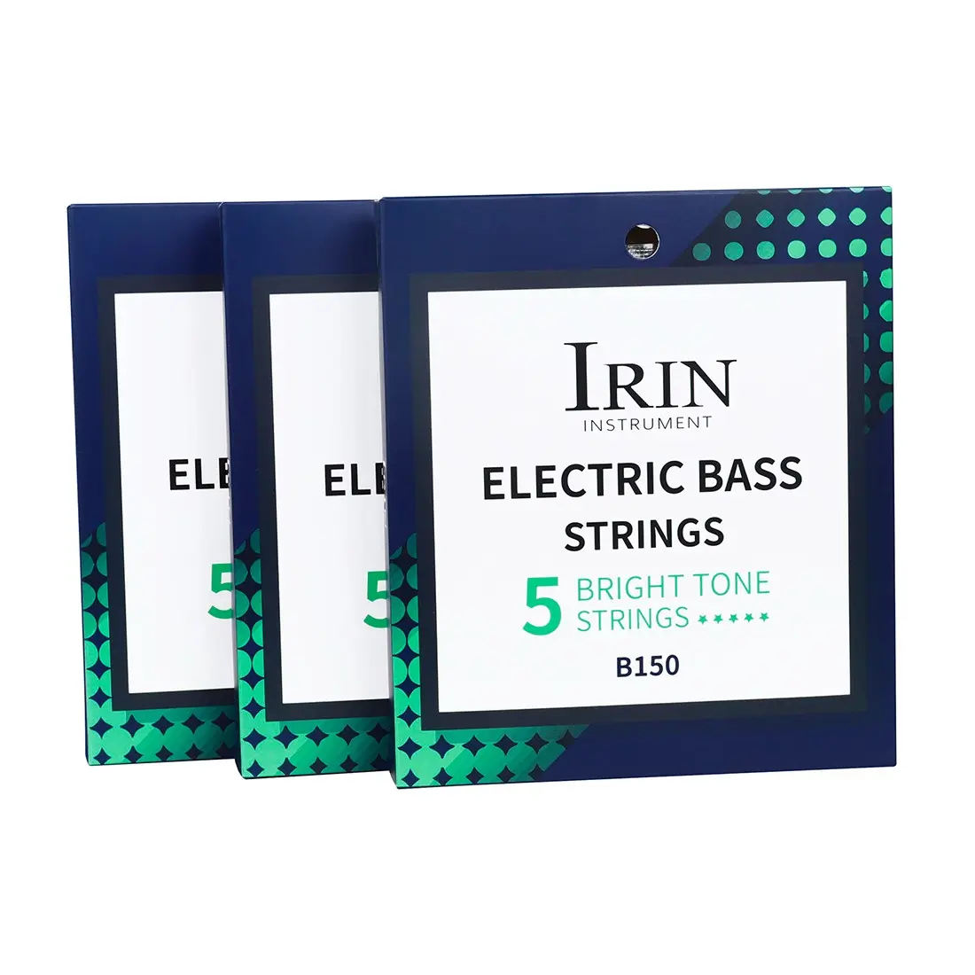 Irin B150 Five-String Electric Bass Guitar Strings, High Carbon Alloy + Nickel Steel Wound, Pvd Coating, Durable & Long-Lasting