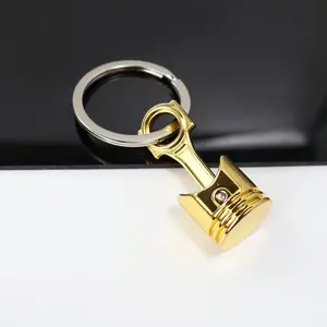 Creative Engine Piston Keychain, Automotive Metal Key Ring Accessory, Motorcycle Piston Pendant, Key Ring Gift, Polished Finish