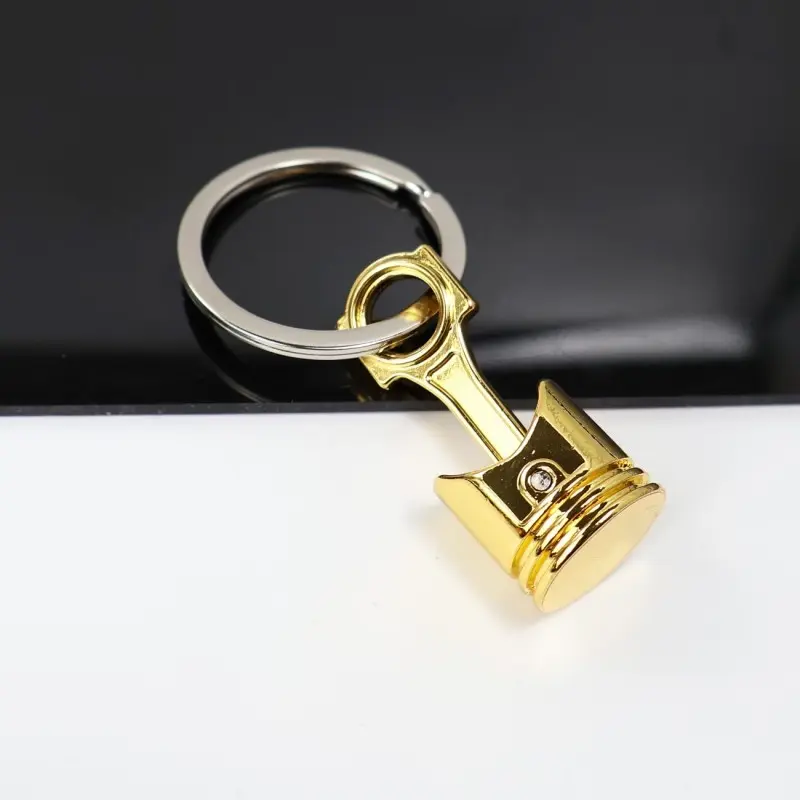 Creative Engine Piston Keychain, Automotive Metal Key Ring Accessory, Motorcycle Piston Pendant, Key Ring Gift, Polished Finish