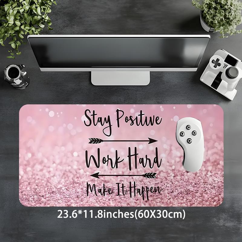 Pink Glitter Pattern Mouse Pad, Rectangle Gaming Mouse Pad, Non-slip Rubber Base Desk Mat for Office Home, Desk Accessories