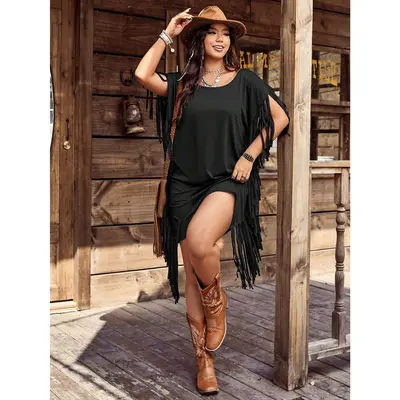 Black Dress Womens Summer Western Wear Western Outfits Black Women