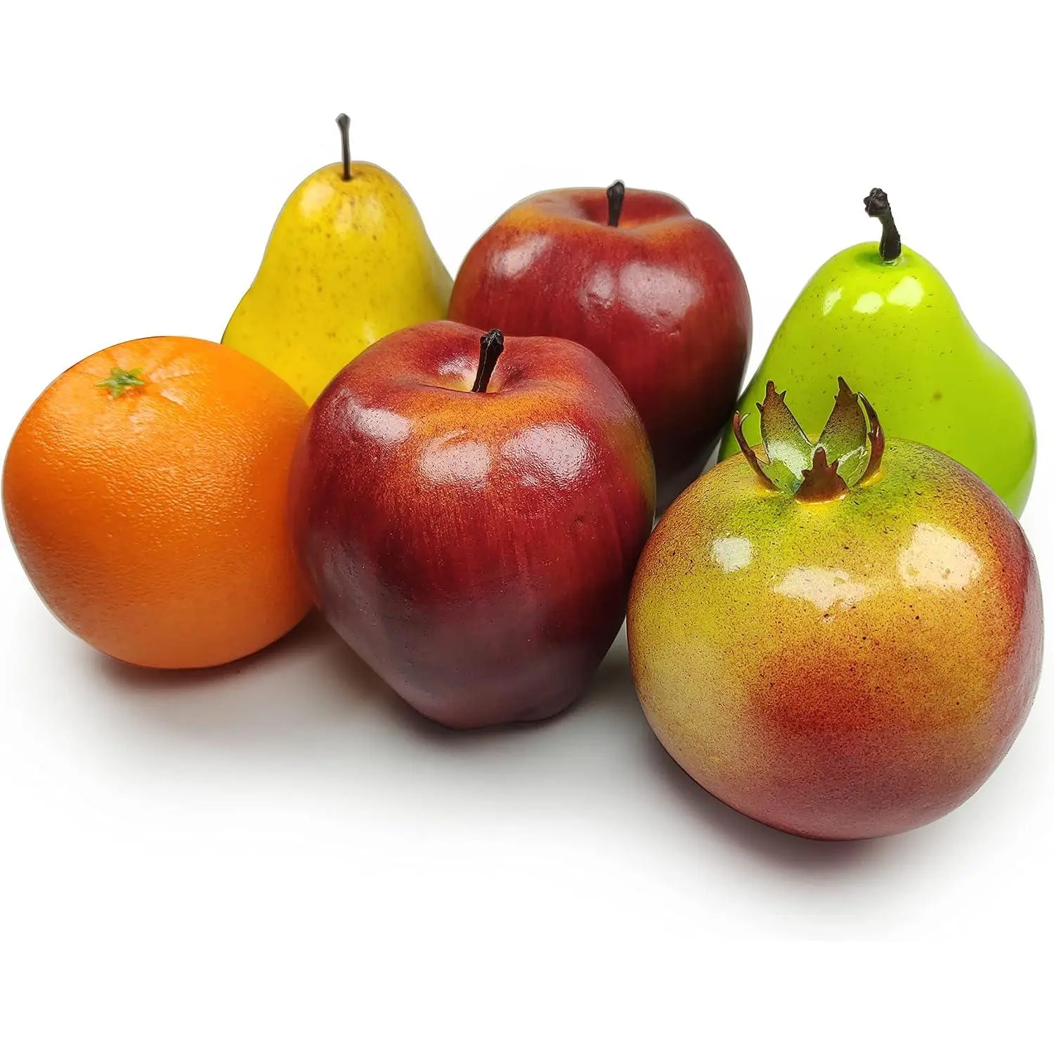 Artificial Fruits Pack, Fruits for  Decor, Fruit Set,Faux Fruits Set for Party Chirstmas Decortion,Fruit Modle for Photoshoot, Apples,Pomegranate,Mixture Fruits 6 count/Set