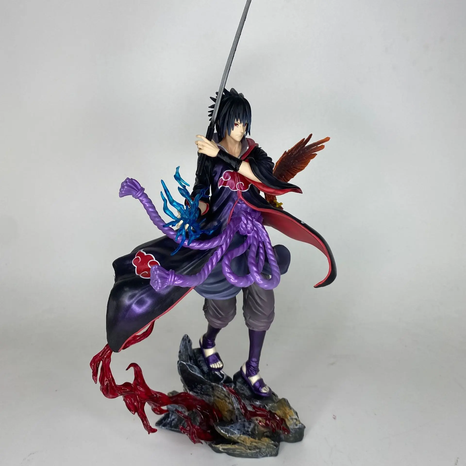 Naruto Anime Ten Years Hundred Endurance Lightning Cutter Sasuke Figure, Anime Akatsuki Resonance Series Model Statue Collectible Toy