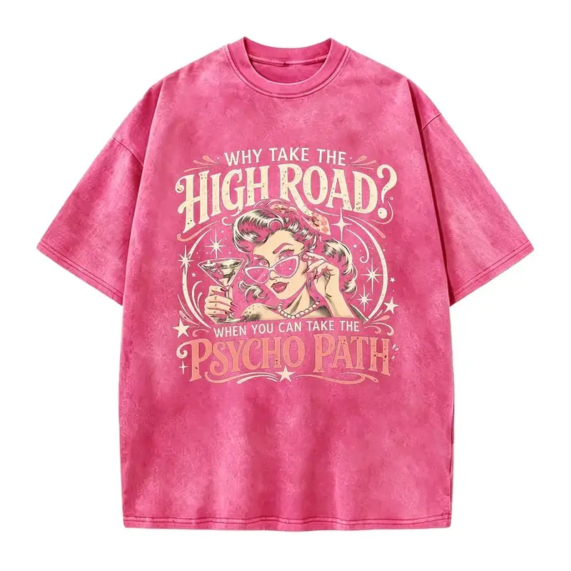 Men's "Psycho Path" Funny Quote T-Shirt, Casual Retro Sarcastic Graphic Tee in Smooth   with a Seamless Design, Top, Shortsleeve, Fabric Womenswear Round Neck, Graphics, Soft, T Shirts