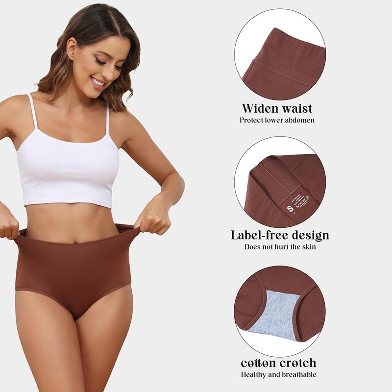 LEVAO Women's High Waist Cotton Underwear Soft Comfy Brief Stretch Ladies Full Coverage Panties 5/10 Pack S-XXL LEVAO Women's High Waist Cotton Underwear Soft Comfy Brief Stretch Ladies Full Coverage Panties 5/10 Pack S-XXL