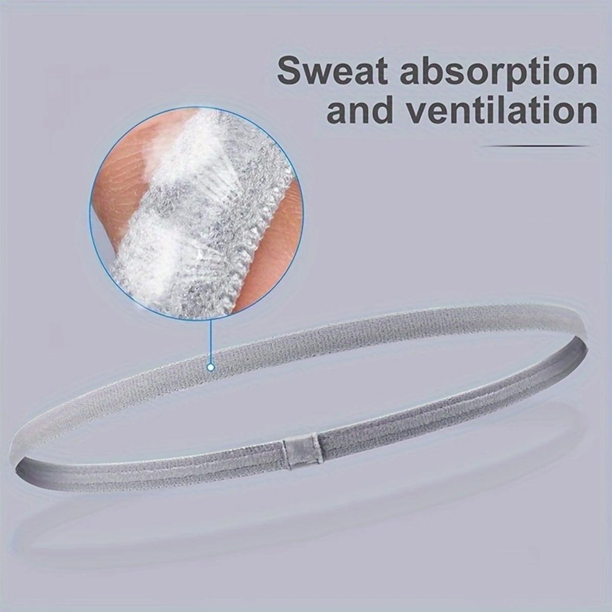 Solid Color Sports Headband, Elastic Headbands, 3 Counts/set High Elasticity Sweat Absorbing Headband, Non-slip Headband for Running Cycling Climbing