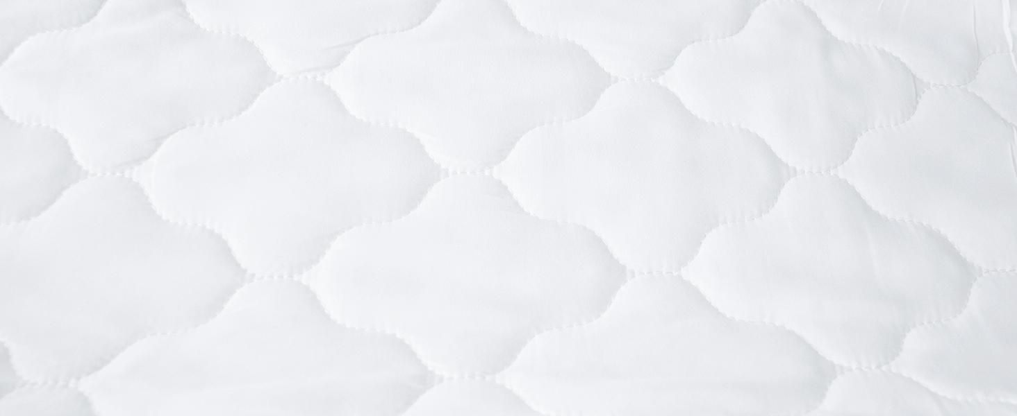 Crib Mattress Protector Sheets Fitted Waterproof Crib Mattress Pad Cover, Noiseless & Machine Wash 100% Absorbent Crib/Toddler Mattress Protector Sheet Quilted, White, 52" x 28"