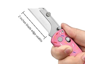 U1 Pro Multitool Folding Utility Knife with Folding Screwdriver, Quick Change Blade, Rail Lock & Pocket Clip for Men Women(Doughnut) Emergency Survival Kit Supplies