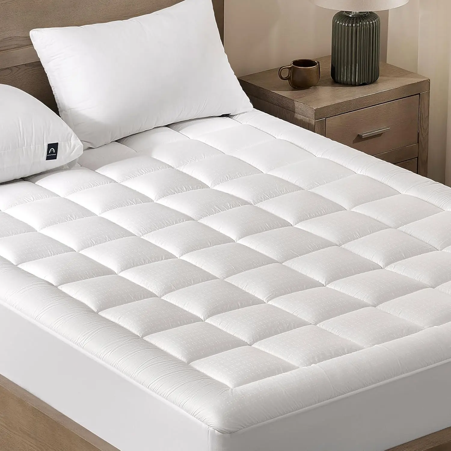 Mattress Pad Full Size - 2 Inches Double Layer Comfort Pillow Top Mattress Cover, Quilted Fitted Mattress Protector  Top, Stretches up 8-21" Deep Pocket Mattress Topper,54x75