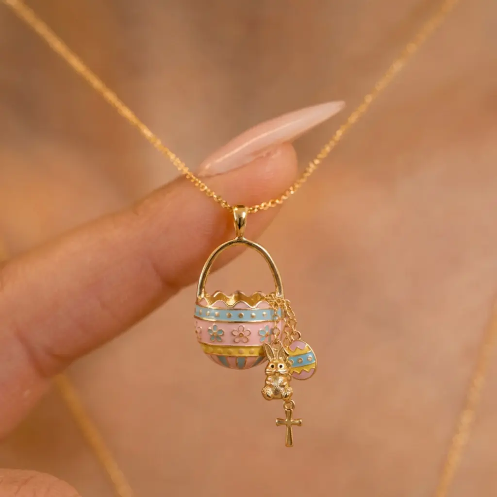 Women's Elegant Copper Basket Pendant Necklace - Simple and Versatile Casual Clavicle Chain with Adjustable 10~15mm Female Charm, Adjustable 10~15Mm Charm, Independent Packaging, Basket Charm, Casual Wear
