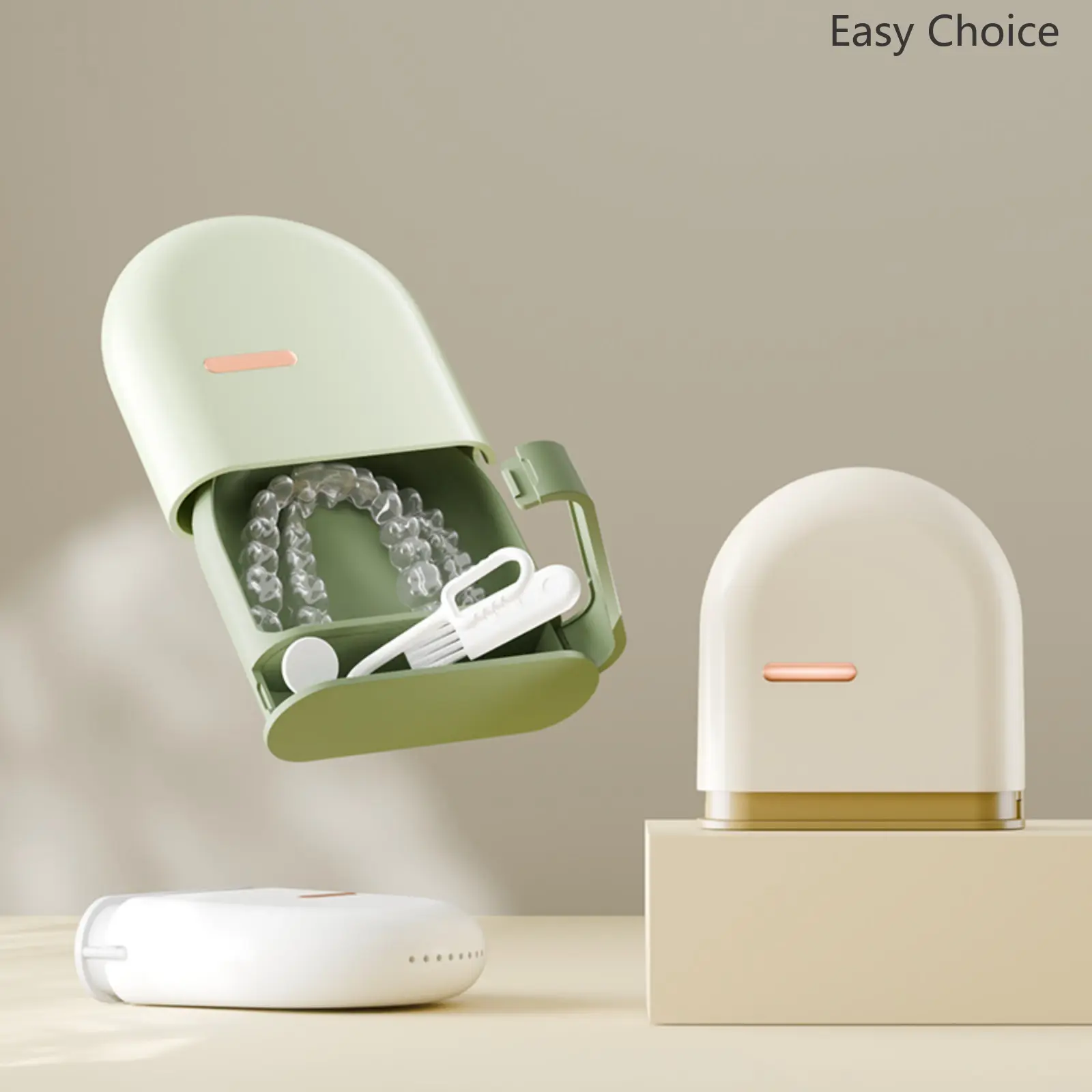 Portable Retainer Case for Adults, Compact Travel Dental Storage Box, Lightweight Container for Orthodontic Aligners, Dentures & Teeth Retainers, Durable Hygienic Oral Accessory for Daily On‑the‑Go Carrying