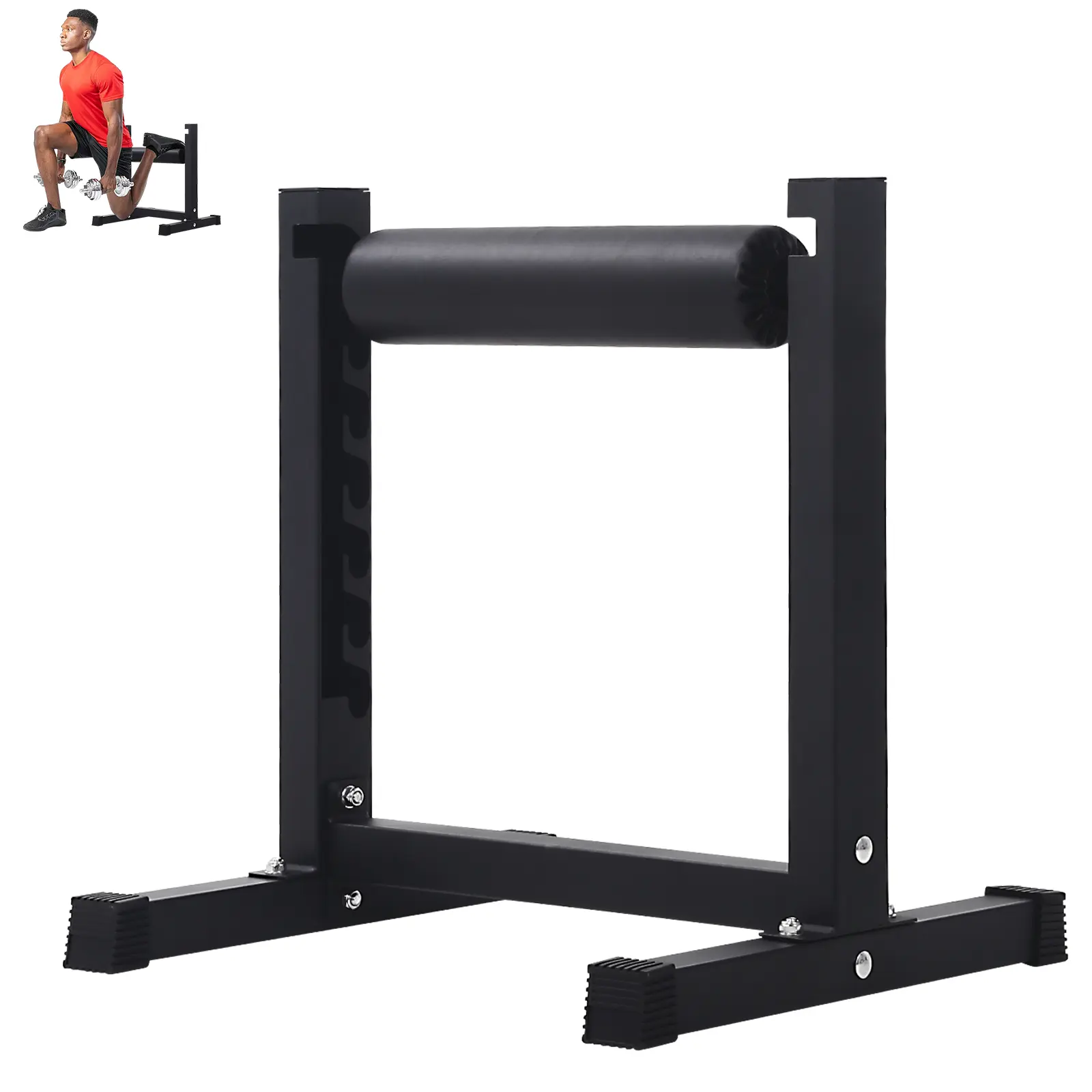 GAOMON Bulgarian Split Squat Stand, Adjustable Carbon Steel Leg Training Rack for Home Gym Fit & Functional Training Workout, 7 Height Levels, 440lbs Capacity, Non-Slip Cushioned Roller, Space-Saving Fitness Equipment