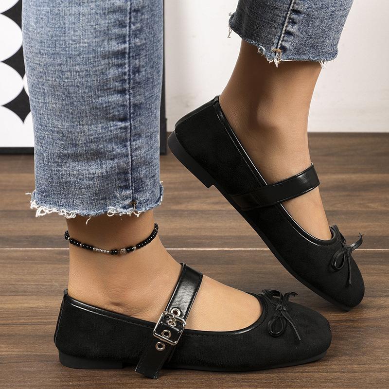 Trendy Women Mary Jane Ballet Flats Elegant Bow Knot Slip On Shoes Lightweight Flexible Sole for All Day Comfort Casual Wear Round Toe Flat